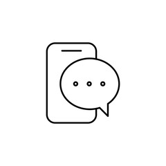 mobile chat thin outline icon for website or mobile app