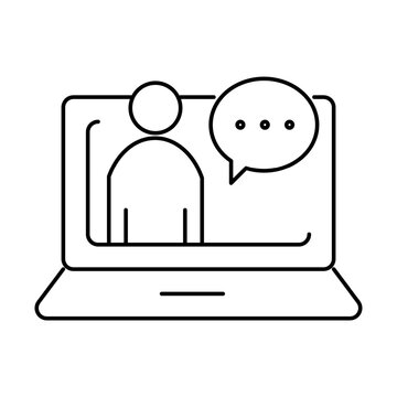 recommend clip art: online help thin outline icon for website or mobile app