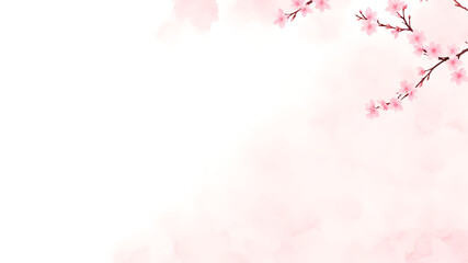 Cherry Blossoms on White Background. The copy space is large enough to accommodate a variety of text