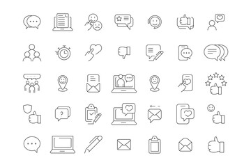 feedback related outline icon pixel perfect designed for web or mobile app, vector outline icon design