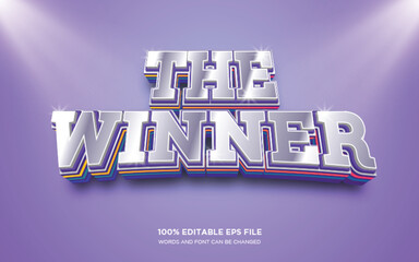 The winner 3D editable text style effect	
