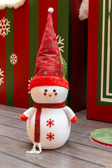 a cute Christmas snowman at vertical composition