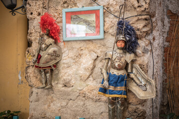 Colored Traditional Figure Called Pupi Siciliani In The Street In Sicily In The South Of Italy