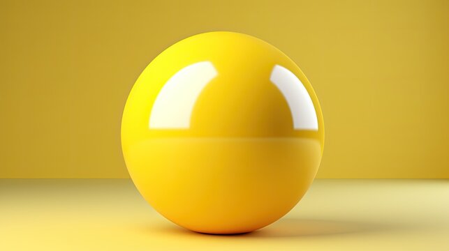 3d render of yellow sphere on yellow background. Minimal concept. Ai generative