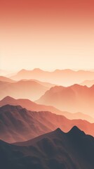 Obraz premium Mountain mirage. Abstract mountain ranges with misty peaks in soothing earth tones