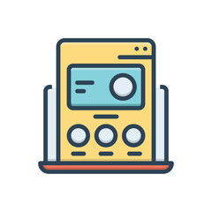 Color illustration icon for website 
