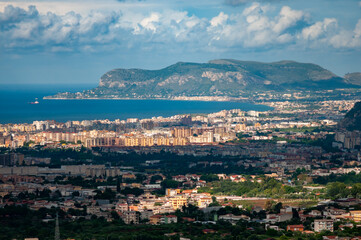 Fototapeta na wymiar The Gulf Of Palermo, In The South Of Italy In Summer