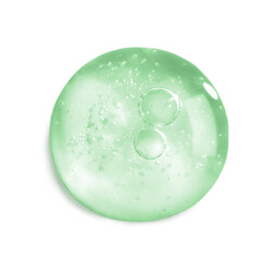 Serum drop on white background, top view. Skin care product