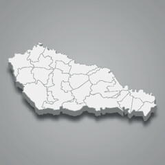 Obraz premium 3d isometric map of Medimurje is a county of Croatia