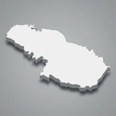 Fototapeta premium 3d isometric map of Virovitica-Podravina is a county of Croatia