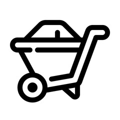 Wheelbarrow Line Icon