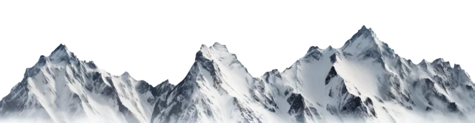 Crédence de cuisine en verre imprimé Blanche Picturesque landscape with majestic mountain peaks, cut out