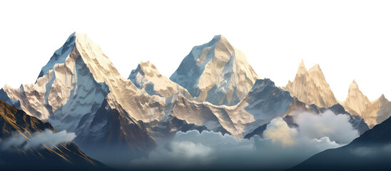 Picturesque landscape with majestic mountain peaks, cut out