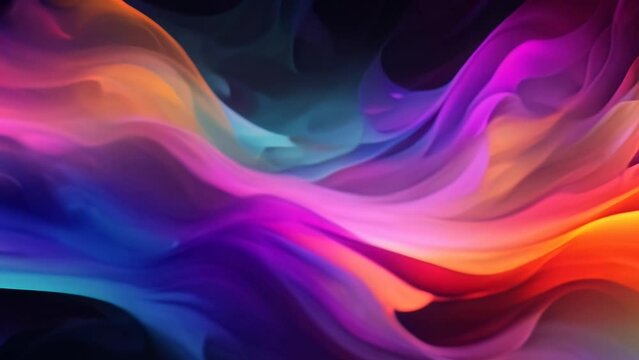 Beautiful colorful vector wavy black background