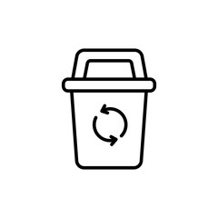 Trash can outline icons, minimalist vector illustration ,simple transparent graphic element .Isolated on white background