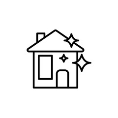 Clean house outline icons, minimalist vector illustration ,simple transparent graphic element .Isolated on white background