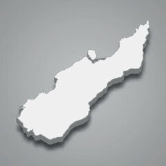 3d isometric map of Nelson is a region of New Zealand