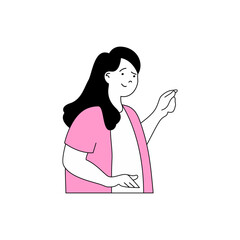 vector set of people in pink clothes character