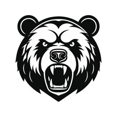 bear logo vector angry ferocious brave scary beast wild exuberant grizzly nature forest