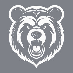 bear logo vector angry ferocious brave scary beast wild exuberant grizzly nature forest