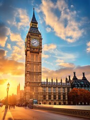 Fototapeta na wymiar London's Iconic Timeless Charm: Big Ben, a Must-See for Travel Lovers