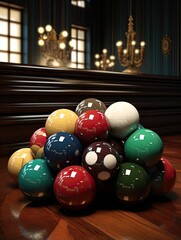 Engage in Fun: Revitalizing Recreation Rooms with Billiard Ball Game Elements - obrazy, fototapety, plakaty