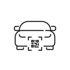 Car sharing service. QR code vehicle identification. Pixel perfect, editable stroke icon