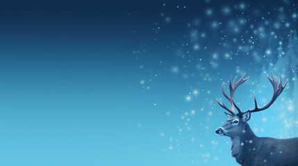 Elk with blue background