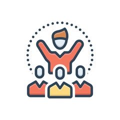 Color illustration icon for leadership 