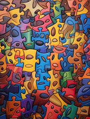 Obraz premium Unity in Diversity: Vibrant Jigsaw Pieces for Community Spaces