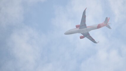 Plane landing or taking off? People traveling in the clouds

