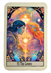 Tarot card 6 the lovers. The Lovers represent relationships and choices. 