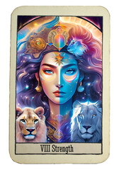Tarot card 8 strength: Power, energy, action, courage, magnanimity