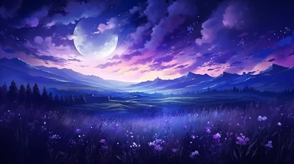Fototapeten Fantasy lavender field © Little