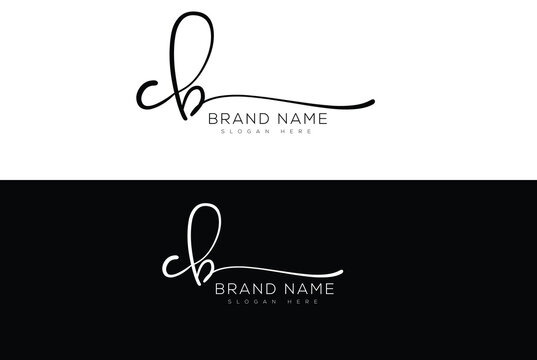 CB initial monogram handwritten signature logo