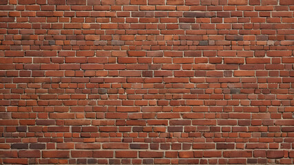 Brick wall, old vintage brick wall pattern, red brick wall panoramic background,