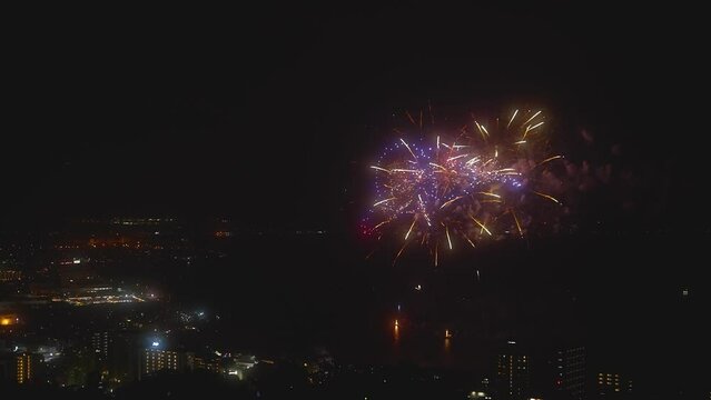 Beautiful fireworks summer festival 2023 at Suwa lake, Nagano Japan 