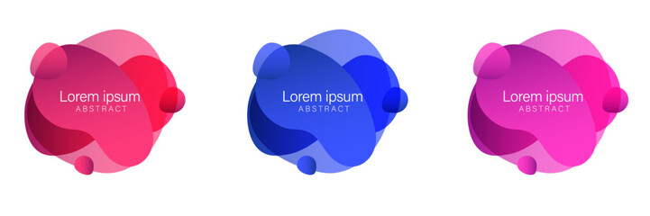 Abstract liquid shape modern banner template, Set liquid shape, set of colorful roller