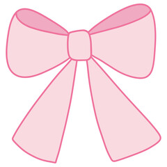 cute, bright, pastel pink bow drawing. cartoon style.