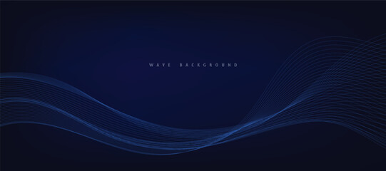 Abstract blue vector background with blue wavy lines.
