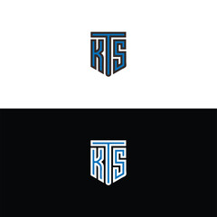 Obraz premium KTS logo. K T S design. White KTS letter. KTS, K T S letter logo design. Initial letter KTS linked circle uppercase monogram logo. K T S letter logo vector design. 