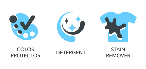 Color Protection, Detergent, Stain Remover icons