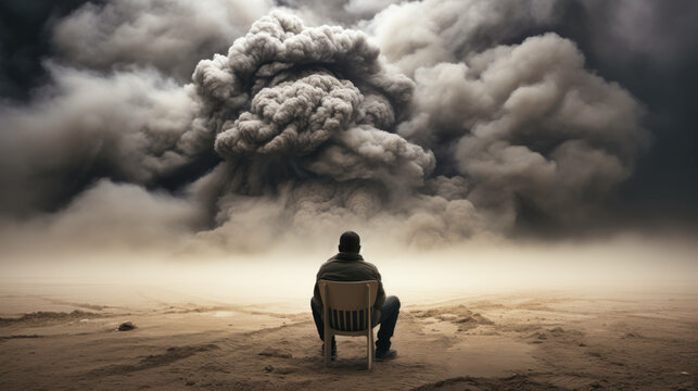 nephophobia: a comprehensive, ultra-realistic depiction of the profound fear of clouds, capturing the anxiety, unease, and psychological impact of towering cloud formations - ai generated