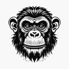 monkey vector logo simple realistic nature primate africa gorilla marmoset chimpanzee art drawing illustration wild animal 
