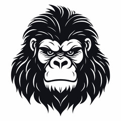Fototapeta premium monkey vector logo simple realistic nature primate africa gorilla marmoset chimpanzee art drawing illustration wild animal 