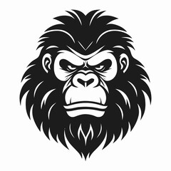 monkey vector logo simple realistic nature primate africa gorilla marmoset chimpanzee art drawing illustration wild animal 