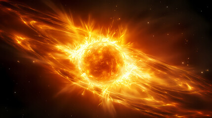 Fototapeta premium Abstract pattern of solar storm background,PPT background