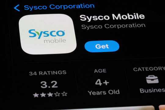Shanghai,China-Dec.21st 2023: Sysco Corporation app icon and company brand logo