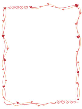 frame of red hearts