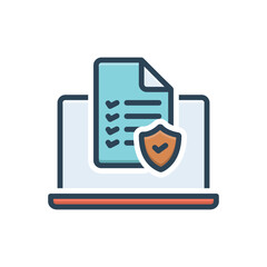 Color illustration icon for policies